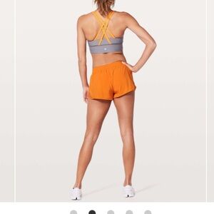 Lululemon Hotty Hot Short II Orange Lined Running Athletic Gym Shorts Size 4